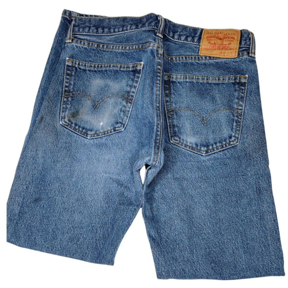 Levi's 505 Zip Up Fly Regular Fit Denim Blue Jeans Size 31x30 Gently Used Pants